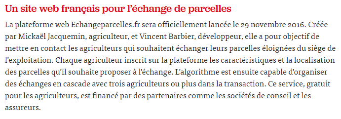 echange parcelle agricole