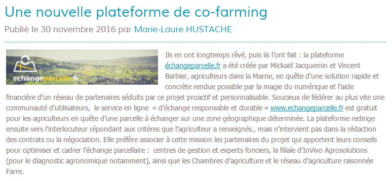 echange parcelle agricole