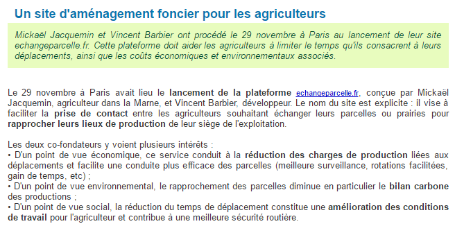 echange parcelle agricole