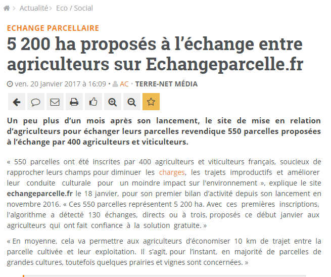 echange parcelle agricole