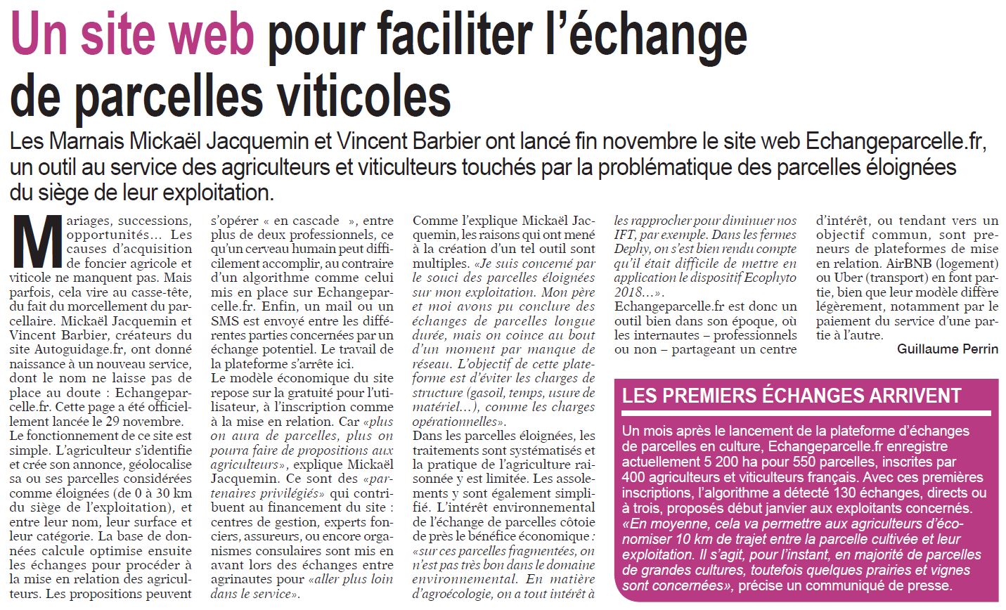 echange parcelle agricole