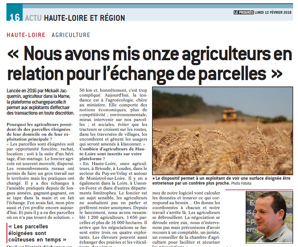 echange parcelle agricole